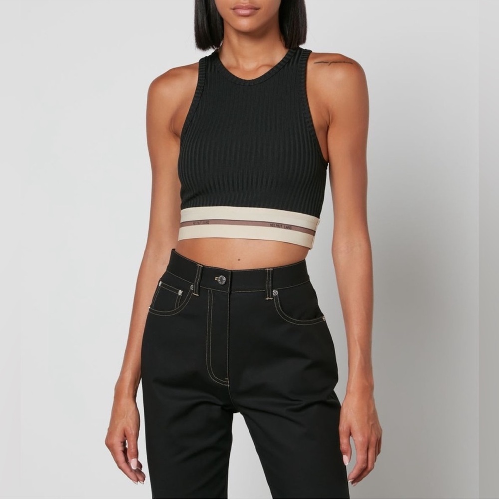 Helmut Lang Black Ribbed Crop Top